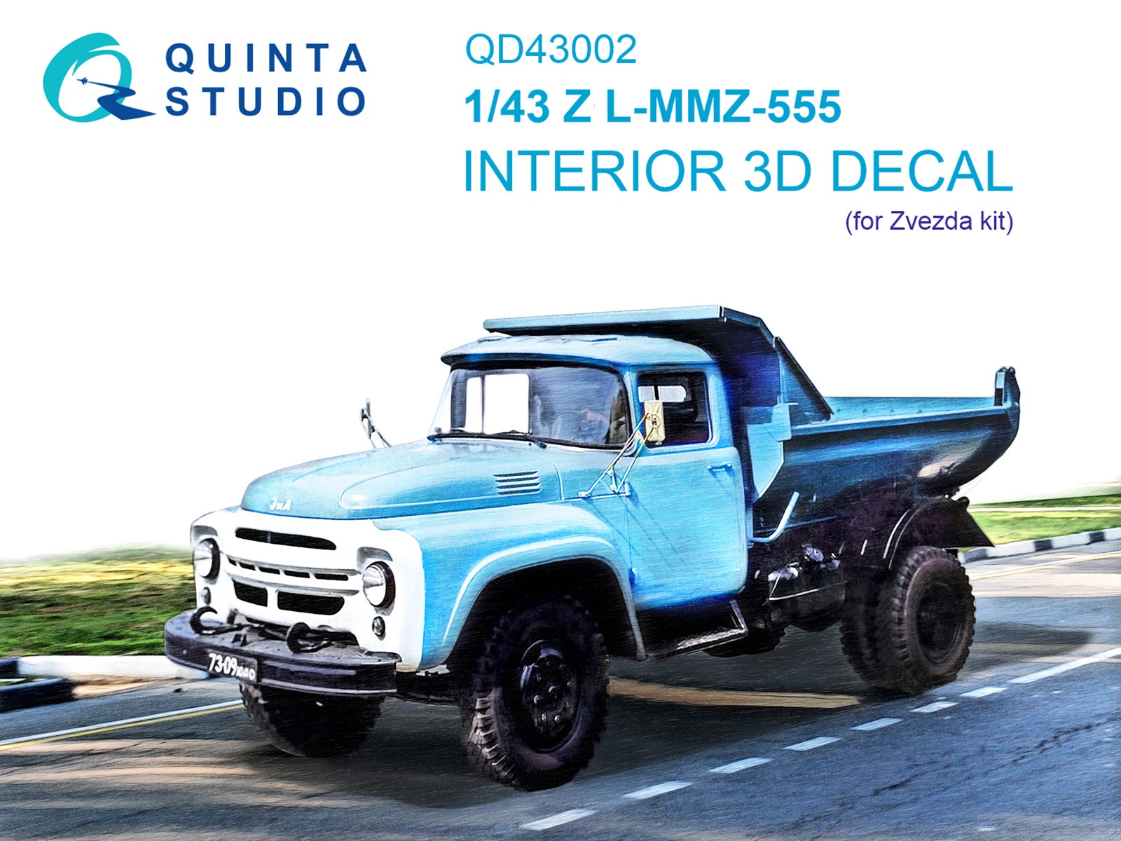 QD43002  декали 3D Декаль интерьера кабины  ЗиЛ-ММЗ-555 (Звезда)  (1:43)
