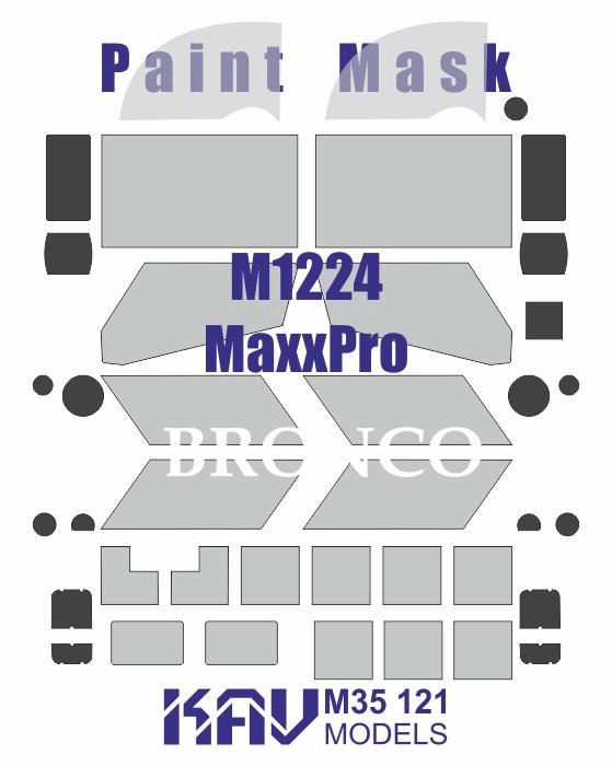 KAV M35 121  Маски окрасочные  Окрасочная маска M1224 Max Pro MRAP (Bronco)  (1:35)
