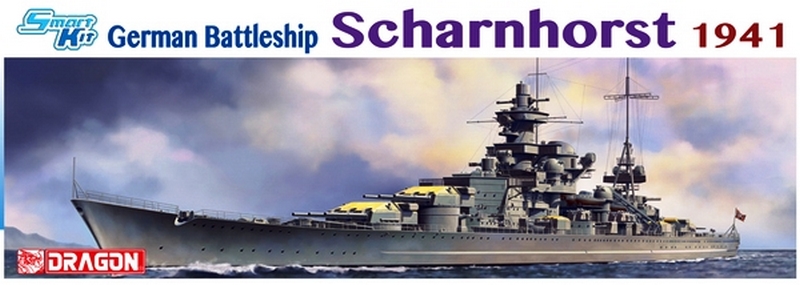 1036  флот  German battleship Scharnhorst 1941г. (smart kit)  (1:350)