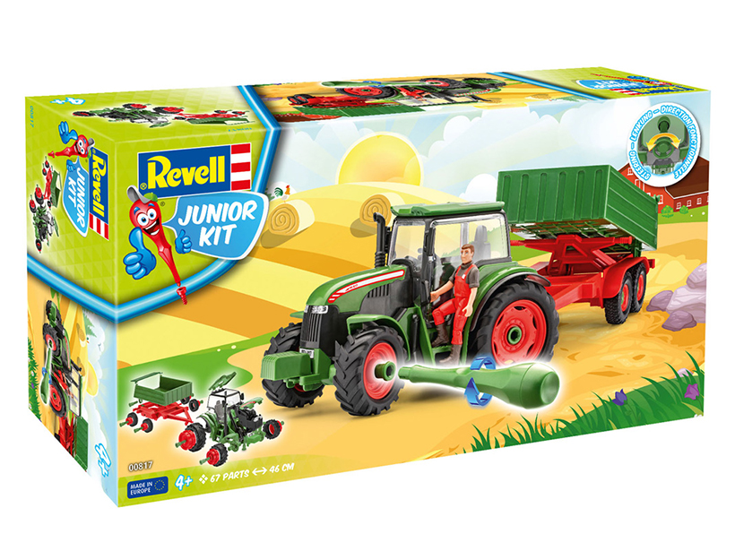 00817  техника и вооружение  Tractor & Trailer with Figure Junior Kit  (1:20)