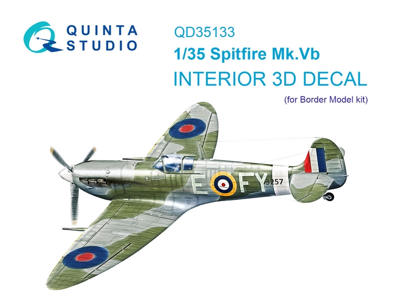 QD35133  декали  3D Декаль интерьера кабины Spitfire Mk. Vb (Border model)  (1:35)