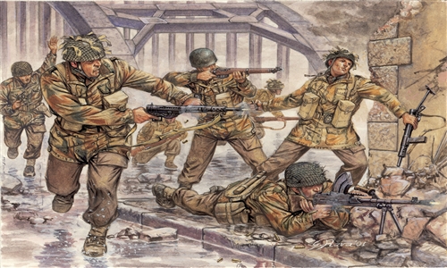 6034  фигуры  WWII- BRITISH PARATROOPERS RED DEVILS (1:72)