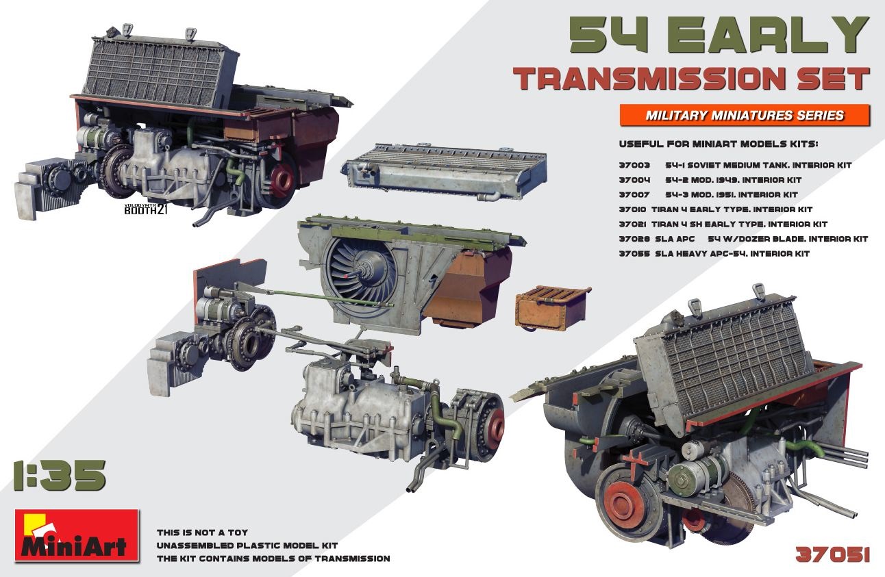 37051  дополнения из пластика  Танк-54 EARLY TRANSMISSION SET  (1:35)