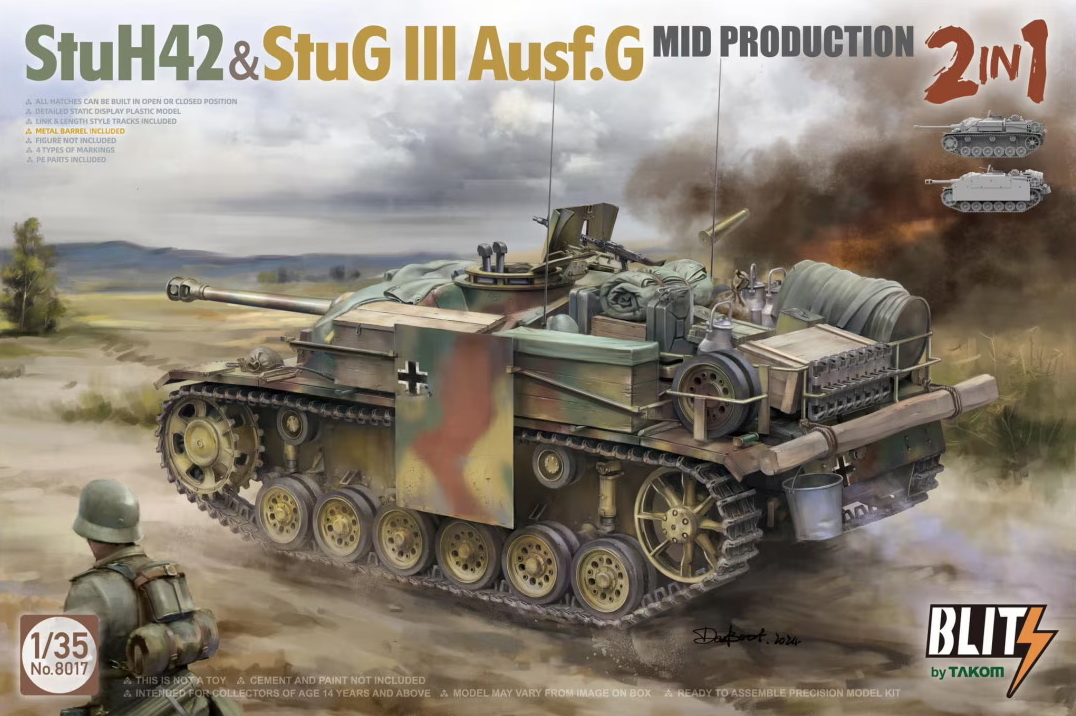 8017  техника и вооружение  StuH 42 & StuG III Ausf. G Mid Production 2 in 1  (1:35)