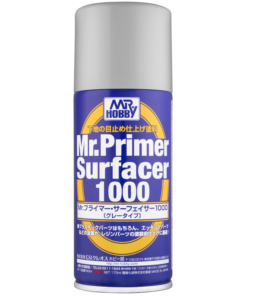 B-524  краска  грунтовка в баллончиках  Mr.Primer Surfacer 1000 180мл.