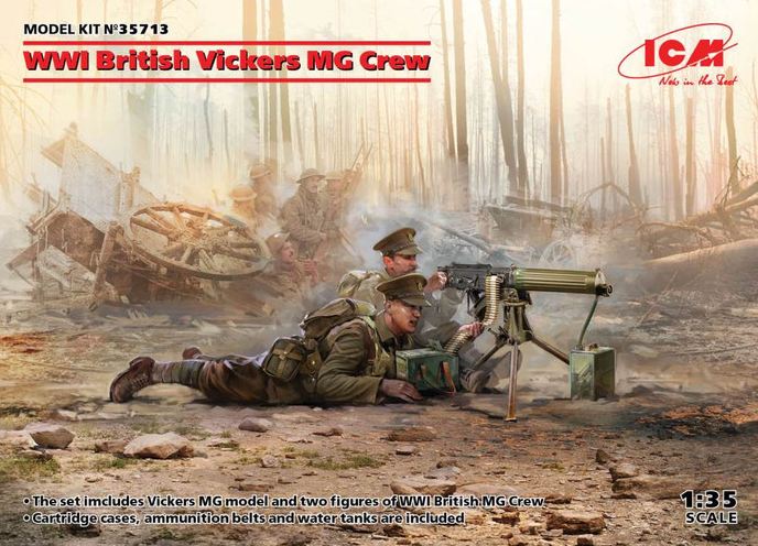 35713  фигуры  Расчет британского пулемета Vickers I МВ  (1:35)