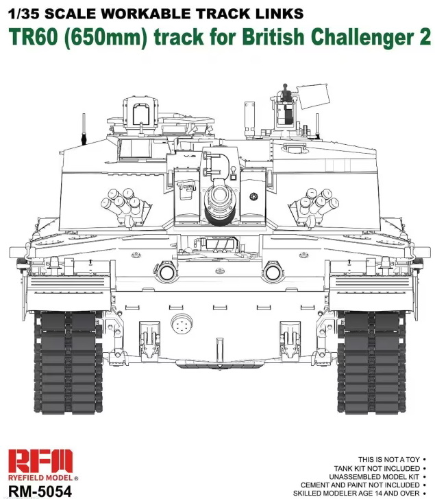 RM-5054  траки наборные  Workable track links for Challenger 2  (1:35)
