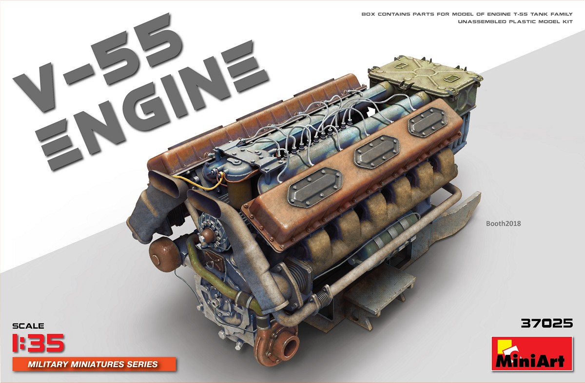37025  дополнения из пластика  V-55 ENGINE  (1:35)