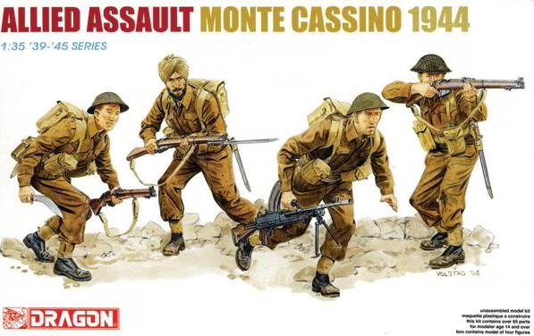 6515  фигуры  Allied Assault Monte Cassino 1944 Includes. Sikh and Gurkha heads  (1:35)