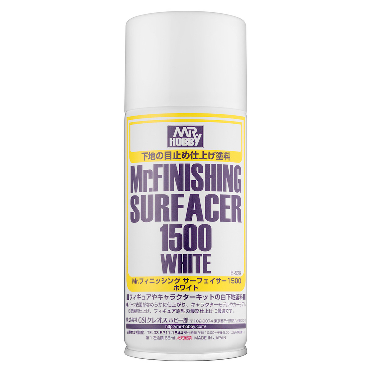 B-529  краска  грунтовка в баллончиках  Mr.FINISHING SURFACER 1500 WHITE 170мл