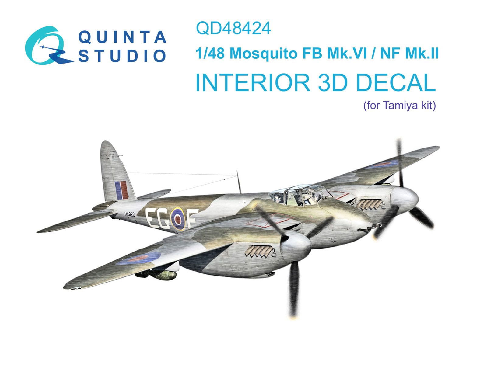 QD48424  декали  3D Декаль интерьера кабины Mosquito FB Mk. VI/NF Mk.  (Tamiya)  (1:48)