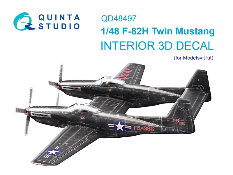 QD48497  декали  3D Декаль интерьера кабины F-82H Twin Mustang (Modelsvit)  (1:48)