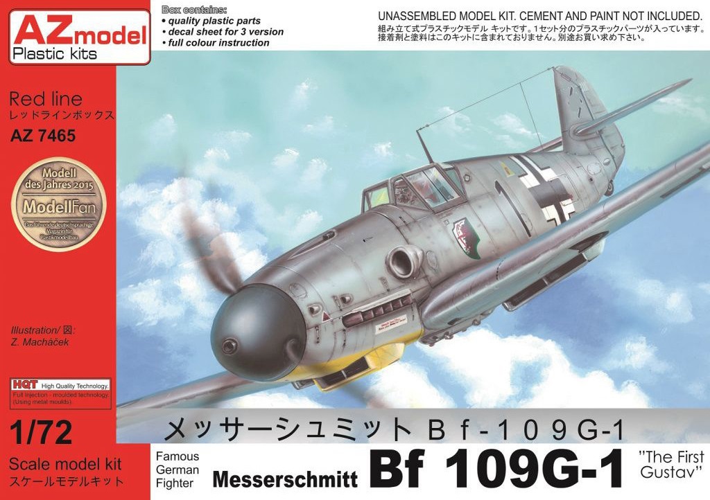 AZ7465  авиация  Messerschmitt Bf 109G-1 "The First Gustav"  (1:72)