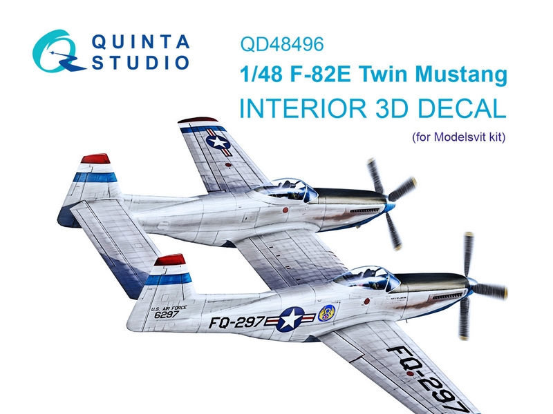 QD48496  декали  3D Декаль интерьера кабины F-82E Twin Mustang (Modelsvit)  (1:48)