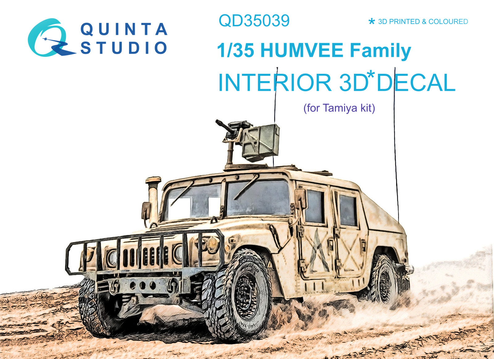 QD35039  декали  3D Декаль интерьера кабины для семейства HUMVEE (Tamiya)  (1:35)