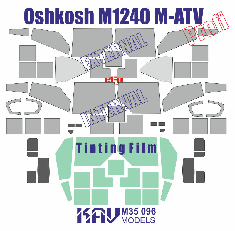 KAV M35 096  Маски окрасочные  Маска на М1240 M-ATV ПРОФИ (RFM)  (1:35)