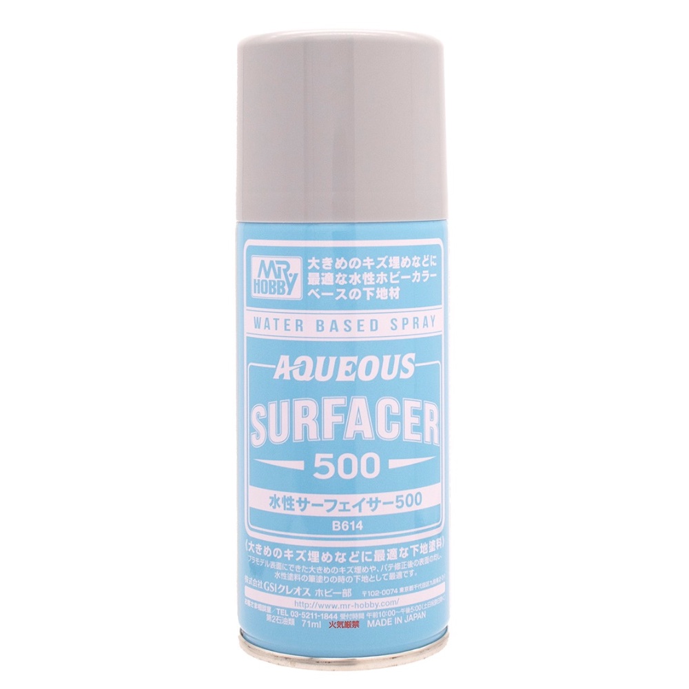 B-614  краска грунтовка в баллончиках Mr. Aqueous Grey Surfacer 500 170мл.