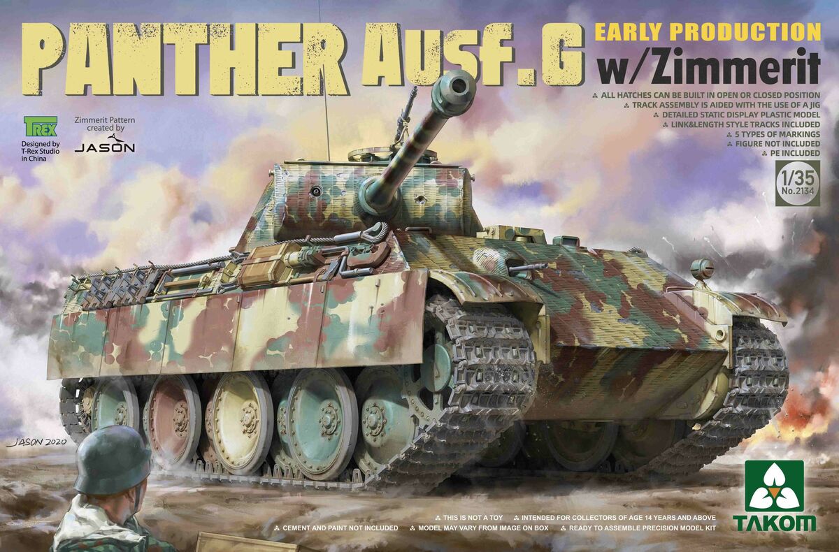 2134  техника и вооружение  Panther Ausf.G (Early) с циммеритом  (1:35)