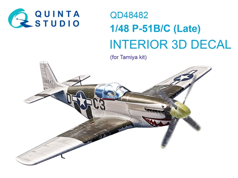 QD48482  декали  3D Декаль интерьера кабины P-51B/C (поздний) (Tamiya)  (1:48)