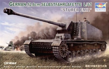 00350  техника и вооружение  САУ 12.8cm SELBSTFAHRLAFETTE L/61 STURER EMIL  (1:35)