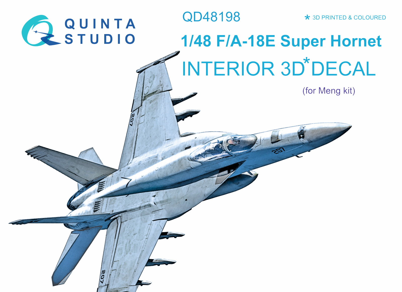 QD48198  декали  3D Декаль интерьера кабины F/A-18E (Meng)  (1:48)