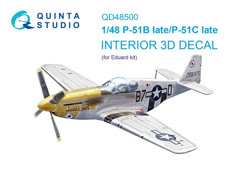 QD48500  декали  3D Декаль интерьера кабины P-51B late/ P-51C late (Eduard)  (1:48)