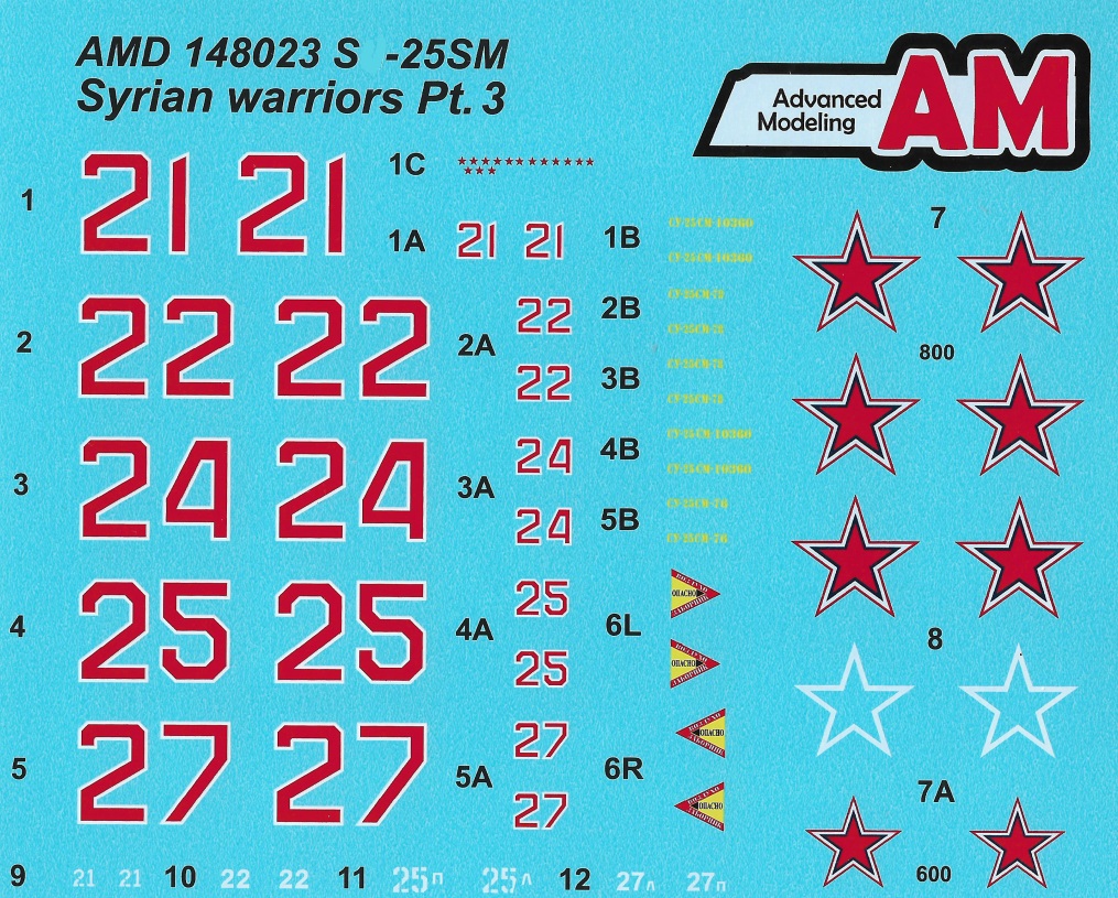 AMD 148023  декали  С-25 «Syrian Warriors» Pt. 3  (1:48)