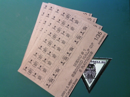 DMS-06028  дополнения из бумаги  MENU #1 SECOND HALF OF 5 RATIONS  (1:35)
