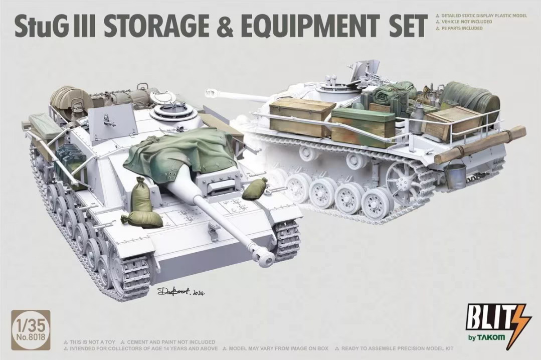 8018  дополнения из пластика  StuG III Storage And Equipment Set  (1:35)