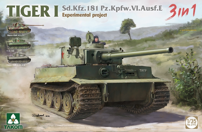 2192  техника и вооружение  Sd.Kfz.181 Pz.Kfw.VI.Ausf.E Tiger I Experimental Project 3in1  (1:35)