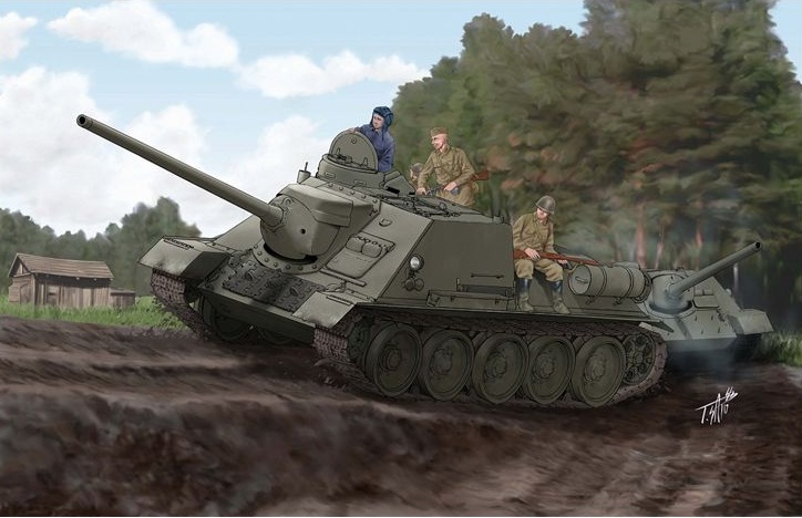 00915  техника и вооружение  САУ  Soviet S-100 Tank Destroyer  (1:16)