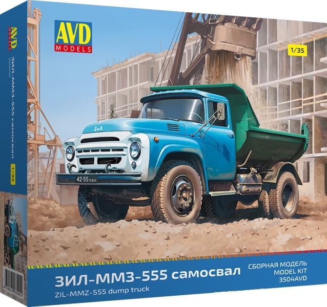 3504AVD  автомобили и мотоциклы  З&Л-ММЗ-555  (1:35)