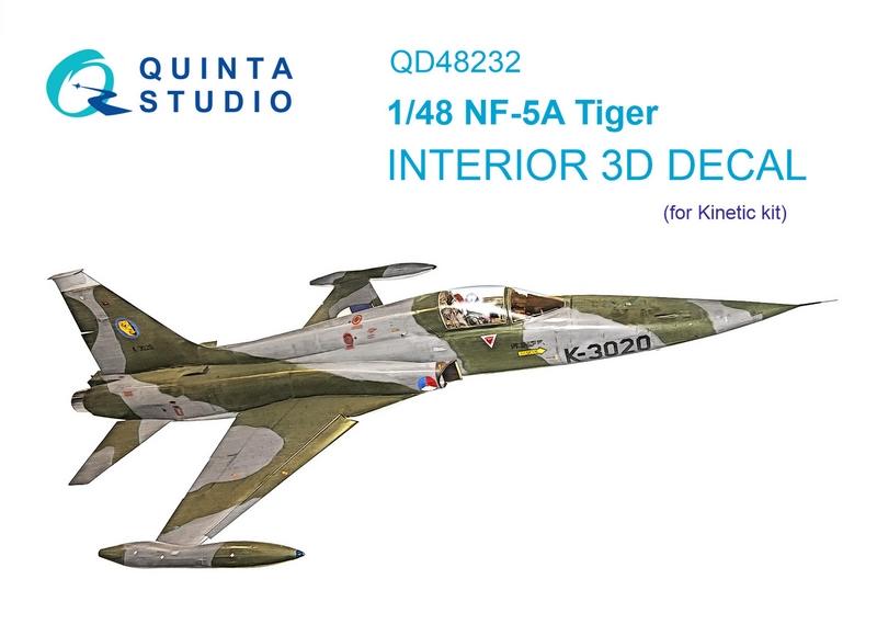 QD48232  декали  3D Декаль интерьера кабины NF-5A (Kinetic)  (1:48)