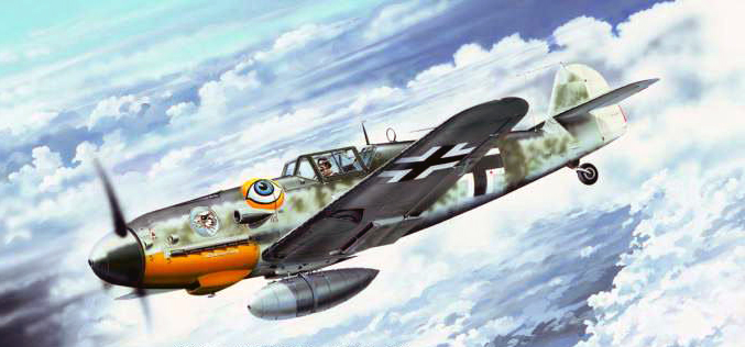 02407  авиация  Messerschmitt Bf 109 G-6 early Version  (1:24)