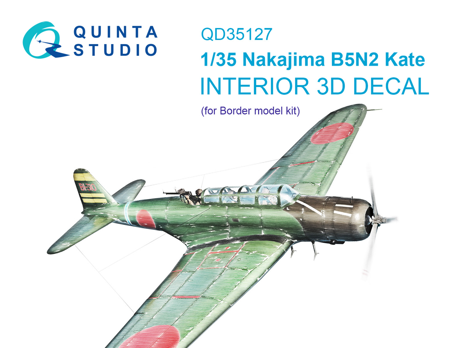 QD35127  декали  3D Декаль интерьера кабины Nakajima B5N2 Kate (Border model)  (1:35)