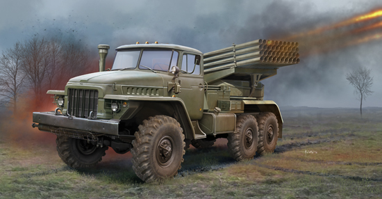 01028  техника и вооружение  РСЗО  BM-21 Grad Multiple Rocket Launcher  (1:35)