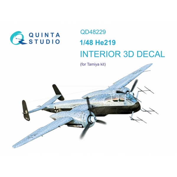 QD48229  декали  3D Декаль интерьера кабины  He-219 (Tamiya)  (1:48)