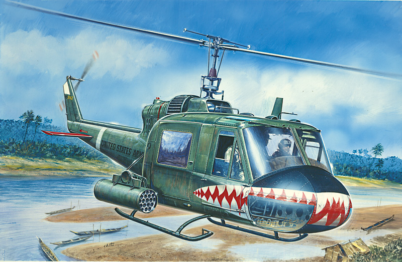 0050  авиация  UH-1C  GUNSHIP (1:72)