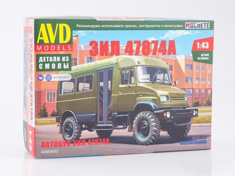 4085AVD  автомобили и мотоциклы  Автобус З&Л-47874А  (1:43)