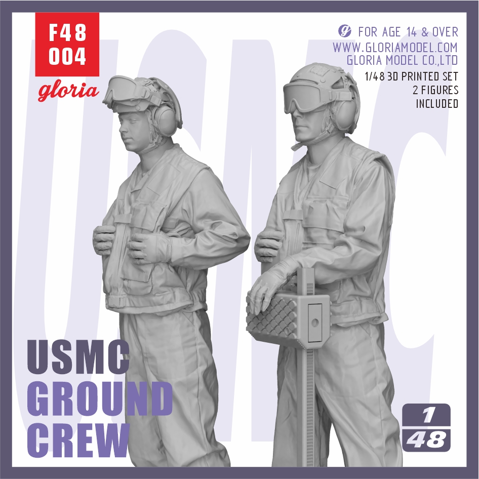 F48004  фигуры  USMC LHA/LHD Ground crew (2 figures)  (1:48)