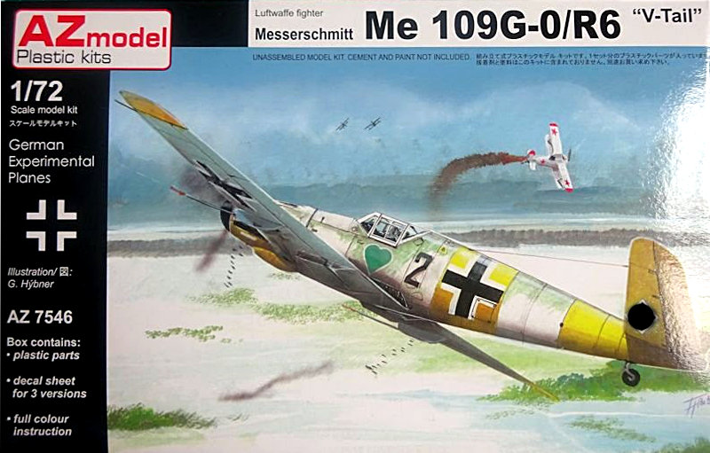 AZ7546  авиация  Messerschmitt Bf 109G-0/R6 "V-Tail"  (1:72)