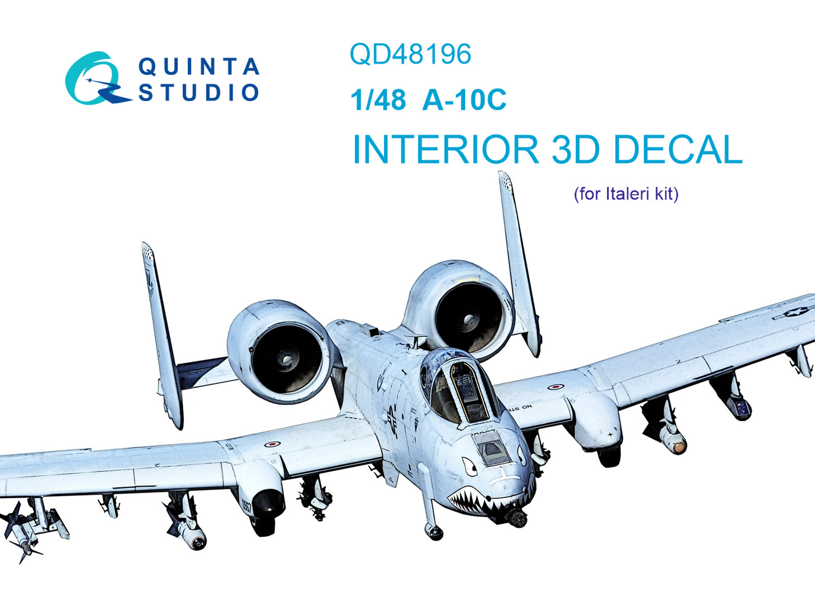 QD48196  декали  3D Декаль интерьера кабины A-10C (Italeri)  (1:48)