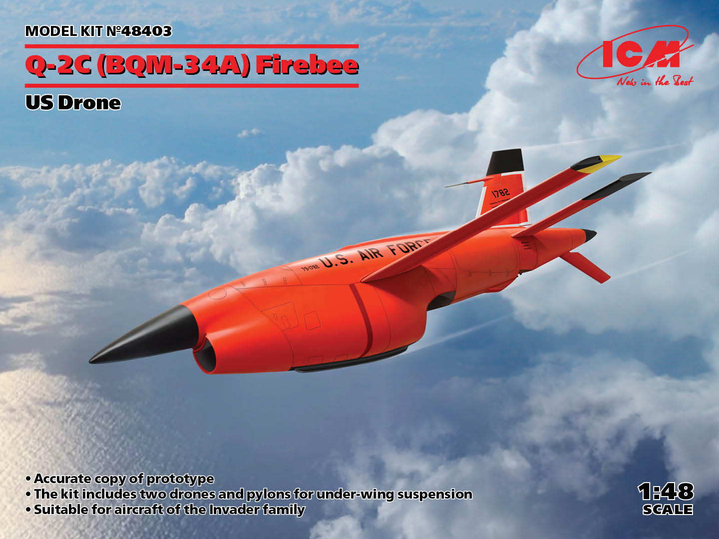 48403  авиация  BQM-34А (Q-2C) Firebee US Drone  (1:48)