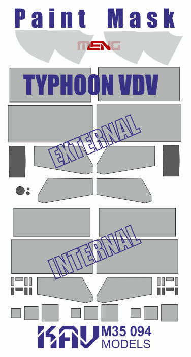 KAV M35 094  Маски окрасочные  Окрасочная маска Тайфун ВДВ К-4386 (Meng)  (1:35)