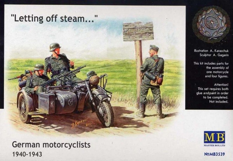 MB3539  фигуры  Немецкие мотоциклисты 1940-43гг. (1:35)