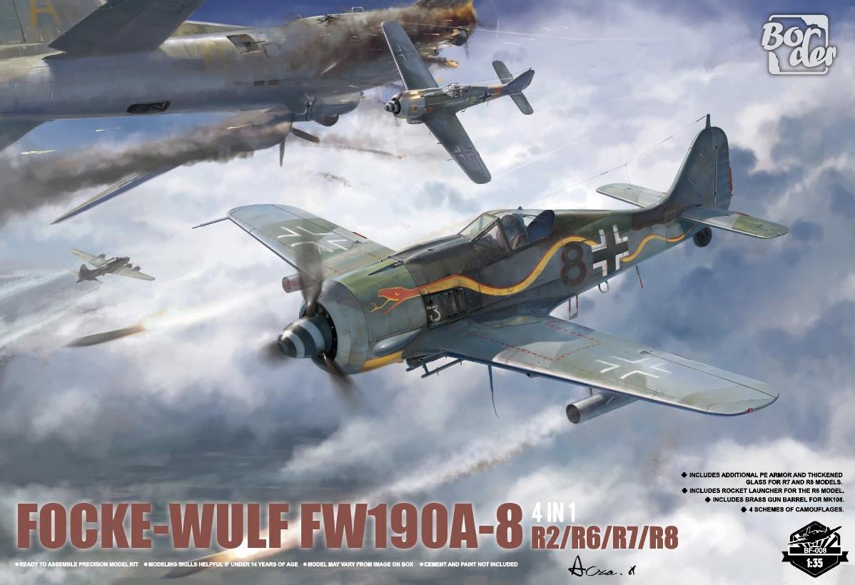 BF-009  авиация  Focke-Wulf FW-190A-8 4 in 1 (R2; R6; R7; R8)  (1:35)