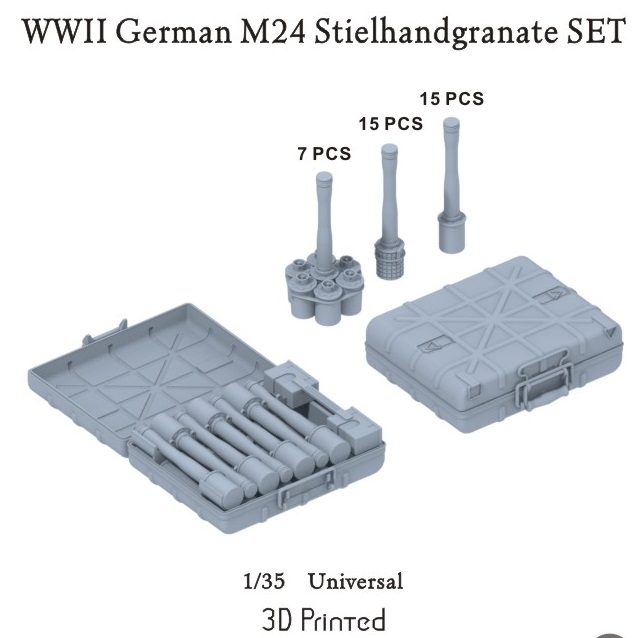 P35-224  дополнения из смолы  WWII German M24 Stielhandgranate Set  (1:35)