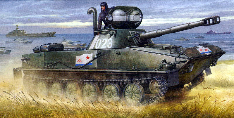 00381  техника и вооружение  Russian PT-76B Amphibious Tank  (1:35)