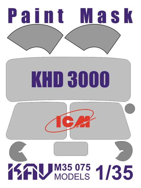 KAV M35 075  Маски окрасочные  Маска на остекление KHD-S/A3000 (ICM)  (1:35)