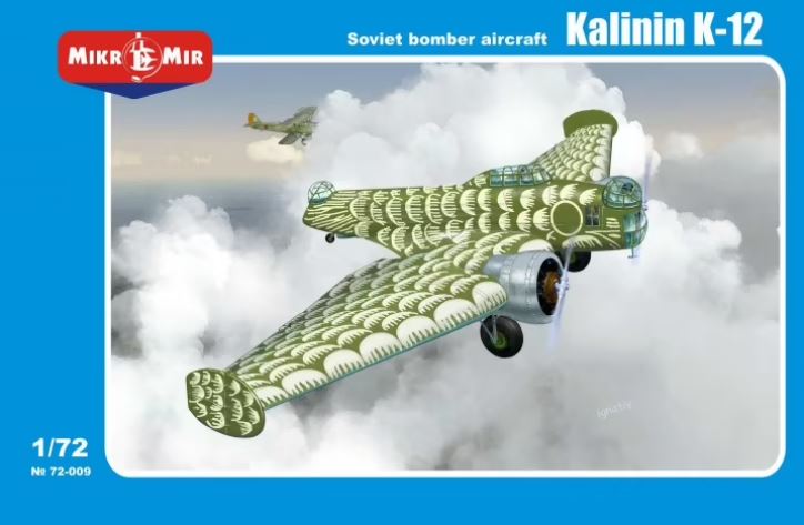 72-009  авиация  Kalinin K-12  (1:72)